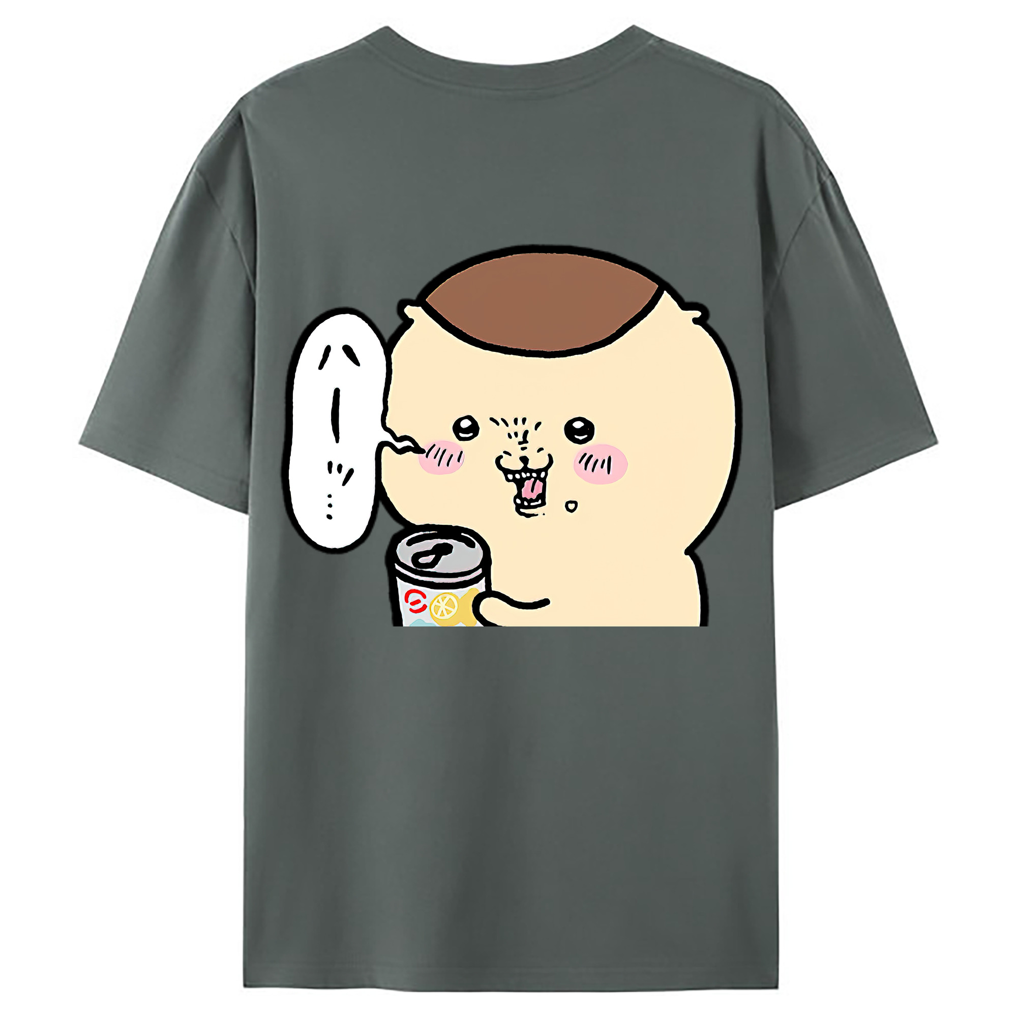 （画像用） ちいかわ くりまんじゅう Chii-kawa kuri manjū 綿100％ メンズ半袖Tシャツ（バックプリント） 通気性